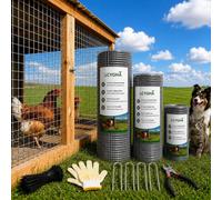 Rete Metallica Zincata Altezza 35 Cm Maglia Da 12.7 mm Lunghezza 14.5 M Elettrosaldata Per Recinzione Reti Per Animali Piccoli Pollaio Pollame Piante Recinzioni Coniglio Giardino