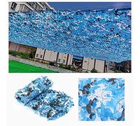 Rete Mimetica Blu In Tessuto Oxford Impermeabile, Rete Ombreggiante Militare per Giardino E Decorazioni per Bambini, 4X10 M