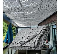 Rete Mimetica Grigio 5x12m Rotolo di Rete Militare da Caccia Decorazione per Feste Parasole con Parasole Varie Misure e Colori Frangivista 3x4m 4x6m Tessuto Oxford a Doppio Strato 210D