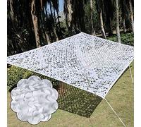 Rete mimetica, protezione dai raggi UV, per esterni, per campeggio, balcone e decorazione della casa, colore bianco neve, 6 x 6 m