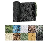 Rete Mimetica Rete Mimetica Giungla Reticolato da Camuffamento Militare Camouflage Net per 2x3m 3x4m 4x6m Caccia Decorazione Parasole Campeggio Feste Nascondersi Ombra Reti Mimetiche 3x8M Nero