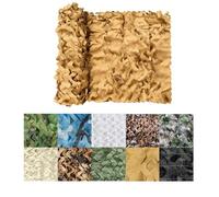 Rete Mimetica Rete Mimetica Giungla Reticolato da Camuffamento Militare Camouflage Net per Caccia Decorazione Parasole Campeggio Feste Nascondersi Ombra Reti Mimetiche 3x8M Colore sabbia