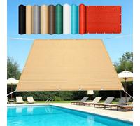 Rete Ombreggiante 140 x 330 cm Protezione Raggi UV Rete Telo Ombra con Occhielli per Giardino Pergola Serra Balcone Cortile, Color Crema