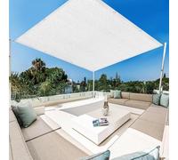 Rete Ombreggiante 150 x 200 cm Protezione Solare Rete Telo Ombra Antivento, Permeabile All'Acqua per Giardino Pergola Serra Balcone Cortile, Bianco