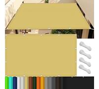 Rete Ombreggiante 190x210cm con Protezione 98% Uv, Idrorepellente e Antivento, Robusto e Stabile Teli Ombreggianti per Esterno, Giardino, Terrazzo, Balcone, Giallo sabbia