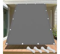 Rete Ombreggiante 200x310cm Idrorepellente e Antivento, con Protezione 98% Uv, Robusto e Stabile Telo Ombreggiante Occhiellato per Esterno, Giardino, Terrazzo, Balcone, Grigio Chiaro