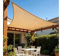 Rete Ombreggiante 210 x 360 cm Tenda da Sole per Esterno Ombreggiante Permeabile (Hdpe) con Protezione 95% UV Tenda da Sole per Giardino, Balcone, Piscina, Giallo sabbia
