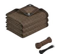 Rete Ombreggiante 4x6m 90% HDPE Marrone Con Occhielli, Telo Ombreggiante Frangivista Antivento Per Cortilia E Gazebo, Ideale Come Telo Gazebo 3x3 3x4 4x5 5x6, Serra O Balcone(1x2m)