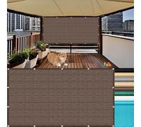 Rete Ombreggiante 50 x 120 cm Protezione Solare, Protezione Uv, Traspirante Frangivisto Rettangolare, Copri Ringhiera Balcone, Frangivisto Balcone con Occhielli e Corde per Giardino Terrazza, Marrone