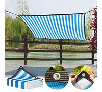 Rete Ombreggiante a Righe Bianche e Blu,Tessuto Ombreggiante Con Protezione Solare Con Occhielli,Rete Telo Ombra Al 90%,Vele Parasole,Traspirante/Resistente Ai Raggi Uv,BlueWhite-2x3m(6.6*9.8ft)