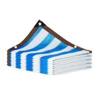 Rete ombreggiante a strisce bianche e blu, telo ombreggiante da giardino, telo parasole, rete ombreggiante con anelli pendenti, adatto a tutti i tipi di scenari di copertura ombreggiante, molte dimens