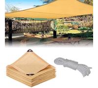 Rete ombreggiante all'80% per giardino, balcone, protezione solare, con occhielli, colore beige, protezione dal calore, con corda, per terrazze e serre (20 x 25 cm)