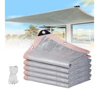 Rete Ombreggiante alluminio 99%,Telo Ombreggiante Foglio di Alluminio Riflettente,Panno Ombra con occhielli,1x5m 1.5x10m 2x14m 3.5x7m 5x5m 8x13m Telo Ombra per auto,giardino(7x10m)