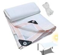 Rete ombreggiante bianca con occhielli,Telo Ombreggiante da giardino,Vela Ombreggiante Rettangolare,Panno Ombreggiante 60% Telo Parasole 1m 3.5m 5m 6.5m 8m 10m 11.5m 12m(7.5x18m)