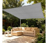 Rete Ombreggiante con Occhielli 1.9 x 1.9 m Solare Tenda da Sole per Esterno Leggera e Resistente per Giardino, Patio, Pergola, Giardino, Cortile, Balcone, Terrazza, Grigio Chiaro