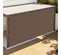 Rete Ombreggiante con Occhielli 130 x 200 cm Traspirante Telo Parasole per Esterni Corda Inclusa per Esterno, Terrazzo, Giardino, Balcone, Patio, Piscina, marrone