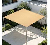 Rete Ombreggiante con Occhielli 2 x 6.5 m Solare Tenda da Sole per Esterno Corda Inclusa per Esterno, Giardino, Balcone, Terrazzo, Color Crema