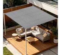 Rete Ombreggiante con Occhielli 312 x 315 cm Solare Tenda da Sole Parasole con Occhielli per Esterno, Giardino, Balcone, Terrazzo, Grigio Chiaro