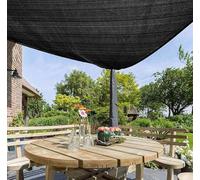 Rete Ombreggiante con Occhielli 3x3 3x5 Telo Parasole Esterni 90% Rete Telo Ombra Reti Ombreggianti Orto 90% Ombreggiatura Resistente UV Giardino, Patio, Pergola, Cortile-Sabbia,black-3x4m