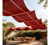 Rete Ombreggiante con Occhielli, Telo Frangisole Beige 90% Protezione Angolare, Protettiva Pesante per Patio, Pergolato, Giardino, Posto Auto e Privacy Esterna(Red,5x13ft)