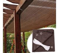 Rete Ombreggiante con Protezione Solare Al 90%, Copertura per Serra Da Giardino con Occhielli, Telo In Tessuto A Rete per La Privacy Delle Piante, 7X11 M, Colore Caffè.