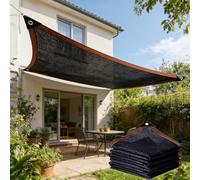 Rete Ombreggiante da Giardino 340 x 370 cm Rete Parasole Resistente Ai Raggi Uv, Traspirante, Antistrappo Telo Ombreggiante per Piante Serra Fienile Canile, Nero