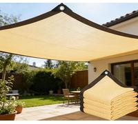 Rete Ombreggiante da Giardino 340 x 640 cm Rete Parasole Resistente Ai Raggi Uv, Traspirante, Antistrappo Telo Ombreggiante per Piante Serra Fienile Canile, Color Crema