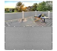 Rete ombreggiante grigia, 10 m x 10 m, 180 g/m², resistente ai raggi UV al 95%, con occhielli, per serra, balcone, patio, copertura per esterni, soluzione ombreggiante