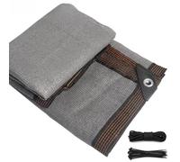 Rete Ombreggiante Grigia 90% con Occhielli, HDPE Traspirante, Angoli Rinforzati e Bordi Cuciti a 6 Fili, Copertura Ombreggiante per Pergola, Terrazza, Balcone, Giardino, Serra(1 * 10m)
