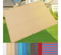 Rete ombreggiante in HDPE, 10 m x 15 m, 185 g/m², protezione UV con occhielli, tasso di ombreggiatura del 95%, per cortili, serre, piscine e giardini, colore: giallo