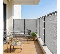 Rete Ombreggiante Occhiellato 0.35 x 7.5 m, Protezione Della Privacy, Protezione Uv, Antivento Antipioggia, Facile da Pulire, Recinzione Schermo Balcone per Balcone, Grigio