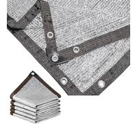 Rete Ombreggiante Panno Ombra In Foglio di Alluminio Riflettente 99%, Anti UV, Telo Ombreggiante Alluminio per Auto/Serra/Giardino/Pergola, HDPE, Resistente Allo Strappo(2 * 4m/6.6 * 13ft)