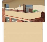 Rete Ombreggiante per Balcone 125 x 360 cm con Occhielli e Fascetta Protection UV Opaque Résistant Aux Contre Vent Telo Privacy Ringhiera per Appartamenti, Giardino Esterno, Giallo sabbia