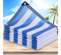 Rete ombreggiante per balcone 2mx1m Rete Ombreggiante Crittografato e rinforzato 90% UV del sole Protezione Traspirante per Esterno Tetto (Strisce blu e bianche)