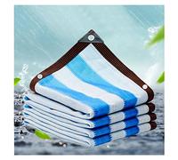 Rete ombreggiante resistente ai raggi UV al 95%, 12 pin, blu e bianco, per piante, fiori e cucce per animali domestici, grande, 19 x 20 m, protezione solare esterna in tessuto