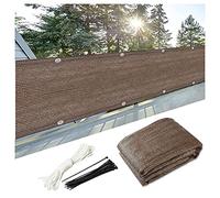 Rete ombreggiante resistente in bambù per balcone, per giardino, protezione UV, con occhielli in metallo e fascette in nylon, marrone, 1 x 9 m, soluzione per la privacy esterna