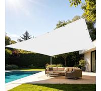 Rete Ombreggiante Rettangolare 130 x 200 cm Solare Rettangolare Protezione con Occhielli per Esterno, Terrazzo, Giardino, Balcone, Patio, Piscina, Bianco