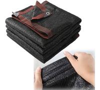 Rete ombreggiante stabilizzata ai raggi UV, 3 x 12 m, per giardino e balcone, privacy, resistente alle intemperie e agli strappi, in tessuto, protezione solare, colore nero