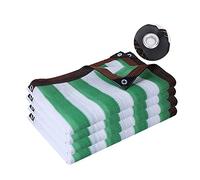 Rete Ombreggiante Strisce Verdi E Bianche Protezione Solare,Rete Ombreggiante Recinti Resistente Ai Raggi Uv Telo Coprente Traspirante 75%,Per Piante Serra Fienile Canile (2mx12m/6.6ftx39.4ft)