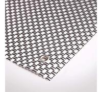TENAX Rete Tessuta Decorativa Frangivista Composta da PVC e Poliestere, Texstyle Plus, Argento-Nero, 1,00x5 m