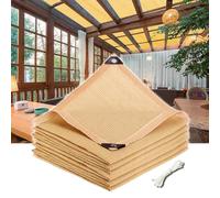 Rete Ombreggiante,Tessuto Ombreggiante,Rete Telo Ombra 2×2m 2×3m 2×6m 3×3m 3×4m 4×5m,Telone Ombreggiante,Rete Per La Privacy,Tenda Da Sole Traspirante,Con Occhielli,Beige,Beige-3x3m(9.8 * 9.8ft)