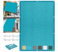 Rete ombreggiante traspirante, 3,2 x 4,5 m, con occhielli, protezione UV al 98%, resistente agli strappi, senza fori, include fascette per tettoie, piante, pergole, recinzioni, colore: azzurro cielo