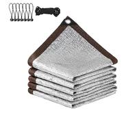 Rete ombreggiata di alluminio, 2,5 x 9,5 m, 99% tessuto ombreggiante riflettente e termoisolante, argento, per patio Backyard Garden Carport