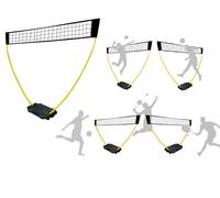 Rete Pallavolo da Giardino con Pali Base Portatile Altezza Regolabile