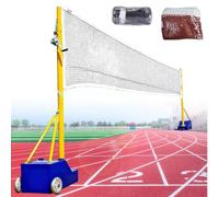 Rete Pallavolo Professionale Per Giardino Con Supporto Regolabile, Rete Da Badminton Inclusa, Base Stabile Con Ruote, Sistema 2 In 1 Per Adulti, Bambini, Allenamento E Divertimento