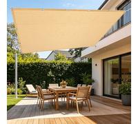 Rete Parasole 120 x 300 cm Traspirante Parasole Rettangolare con Occhielli per Esterno, Giardino, Balcone, Terrazzo, Color Crema