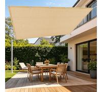 Rete Parasole 120 x 700 cm Traspirante Parasole Rettangolare con Occhielli per Esterno, Giardino, Balcone, Terrazzo, Giallo sabbia
