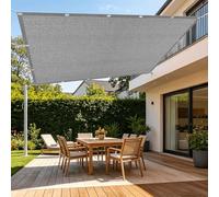 Rete Parasole 130 x 800 cm Traspirante Parasole Rettangolare con Occhielli per Esterno, Giardino, Balcone, Terrazzo, Grigio Chiaro