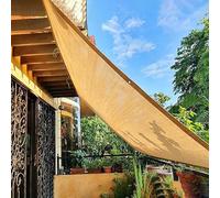 Rete Parasole 200 x 310 cm 95% UV Protezione Tessuto Traspirante e Permeabile All'Acqua Hdpe, Tenda Ombreggiante Esterno con Occhielli Portare Corda per Giardino Pergola, Giallo sabbia