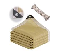 Rete parasole beige con occhielli per giardino, 95% resistente ai raggi UV, per terrazze esterne (3,0 x 15 m) perfetta per terrazze e cortili